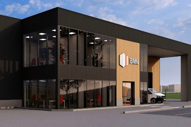 Huiskamp BV beginnt mit den Erd- und Straßenbauarbeiten für den Neubau von BMN Bouwmaterialen