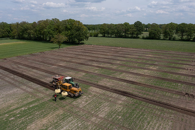 Huiskamp banen akker drainage